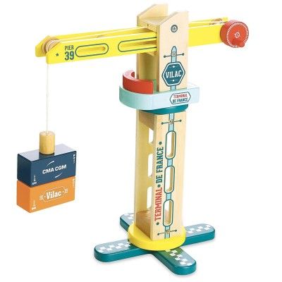 Les Jouets en bois tiny ref/vilac grue de docker villacity 148759 1 