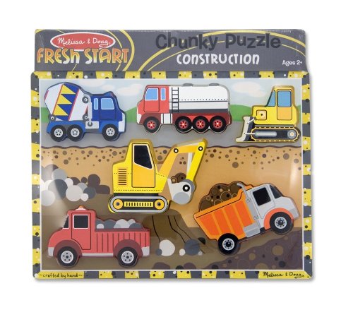 Puzzle a Grosses Pieces en bois Construction Melissa Doug 13726