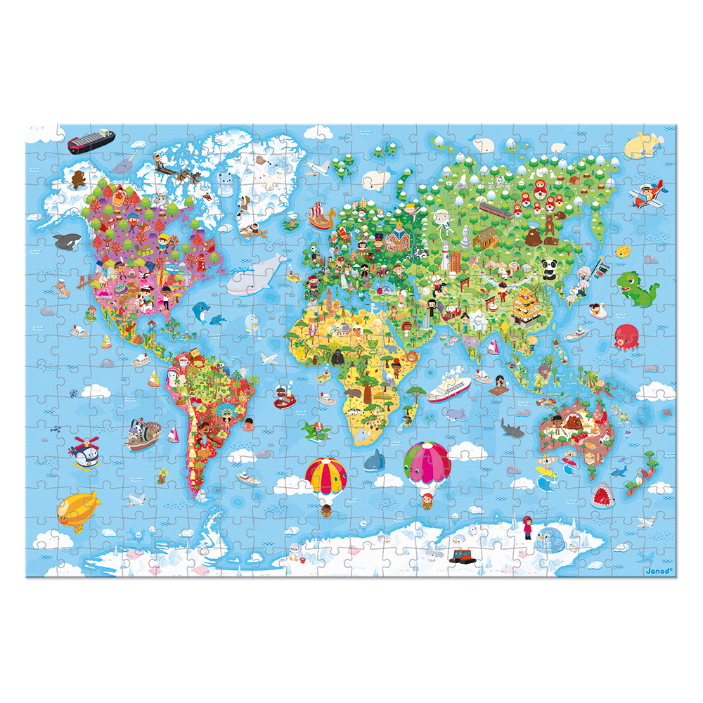 Puzzle géographique - Le monde (68 pièces) pour enfants 4 ans et +