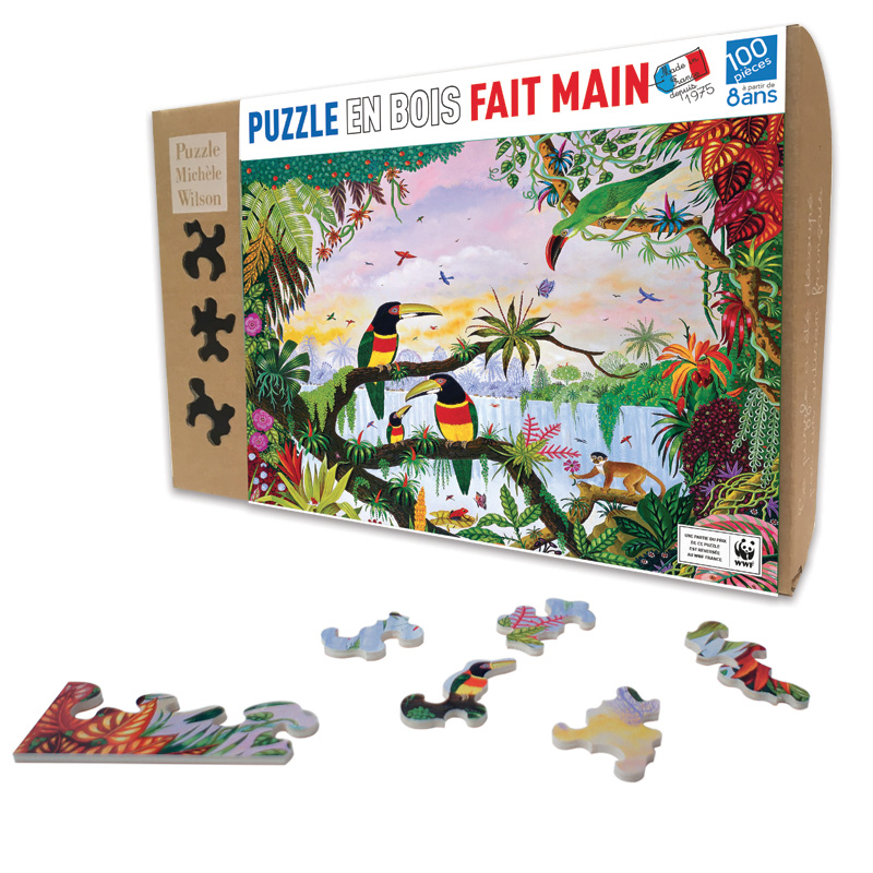 PUZZLE EN BOIS FAIT MAIN 100 PIECES enfants 6ans et + - Puzzle Michèle  Wilson