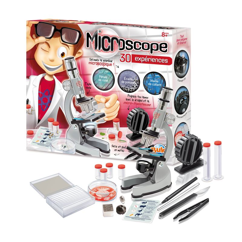 LHCER Microscope pour enfants, kit de microscope, jouet éducatif pour enfant  de microscope biologique pour enfants débutants cultivant la curiosité 