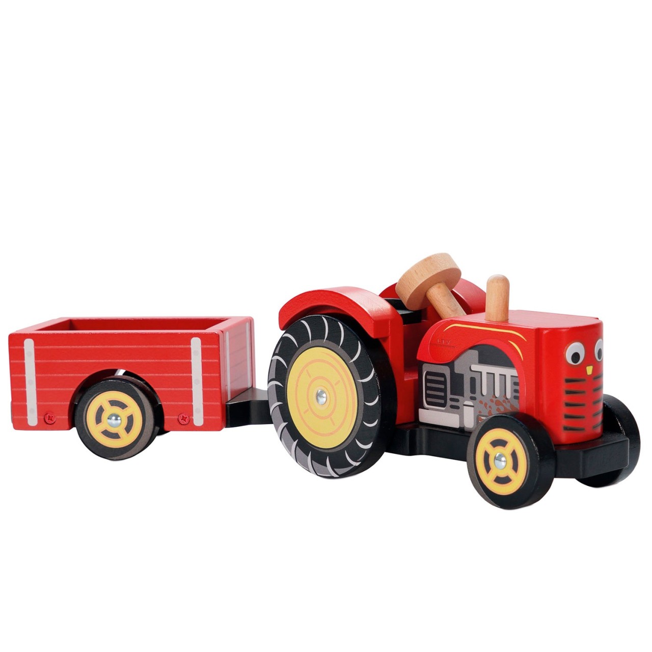 Jouet à pousser en bois Anniversaire de tracteur Tracteur en bois avec jouet  de remorque Cadeau pour tout-petit garçon Jouet à tirer pour les  tout-petits -  France