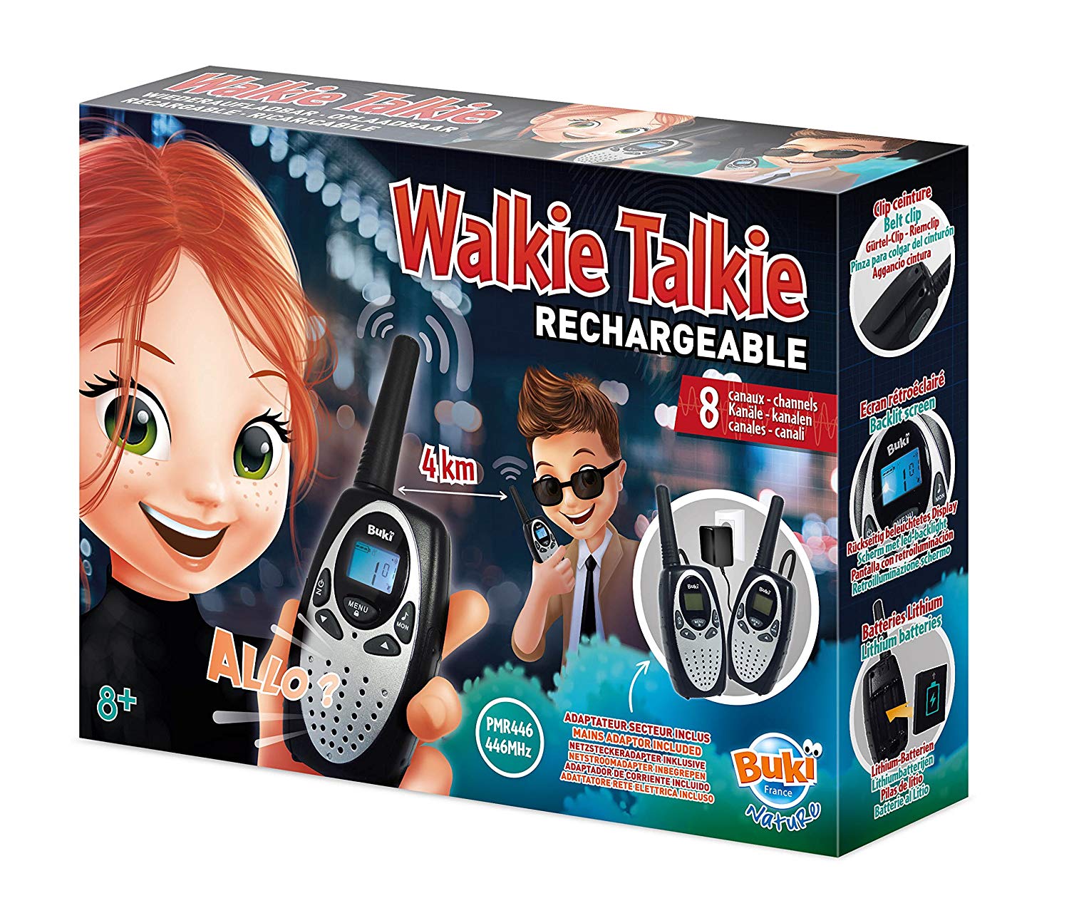 2pcs Talkie Walkie Enfants,Talkie Walkie Rechargeable, 16 canaux Radio  Enfants Jouets pour Les garço