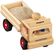 Chariot élévateur Fagus 1043. Un engin de levage en bois. Le jouet Camion  grue Fagus