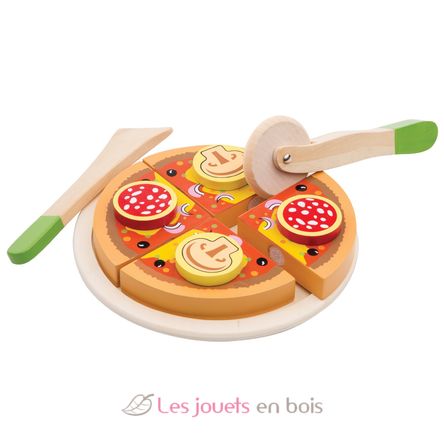 Pizza salami en bois à couper NCT10586 New Classic Toys 2