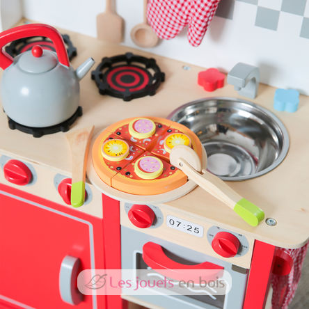 Pizza salami en bois à couper NCT10586 New Classic Toys 3