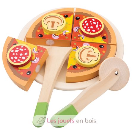 Pizza salami en bois à couper NCT10586 New Classic Toys 1