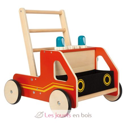 Chariot de marche en bois Pompiers LE12540 Small foot company 1