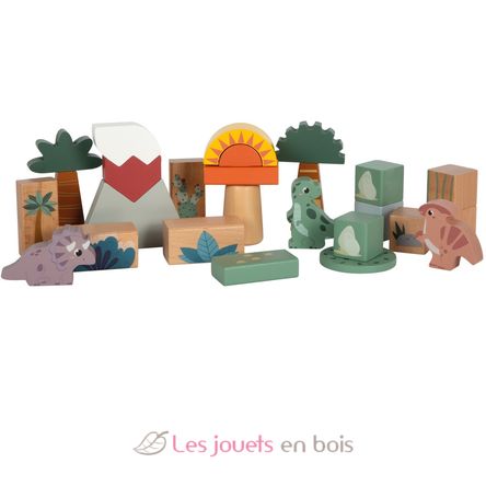 Blocs de construction en bois Dino LE12621 Small foot company 2