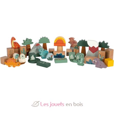 Blocs de construction en bois Dino LE12621 Small foot company 1