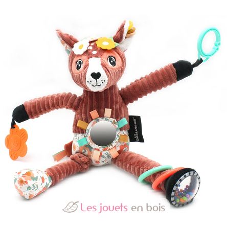 Peluche d activites nomade Melimelos la biche Les Deglingos Les jouets en bois