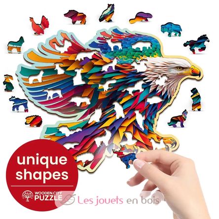 Puzzle en bois Aigle coloré 250 pcs WC-HE-0165-L Wooden City 3