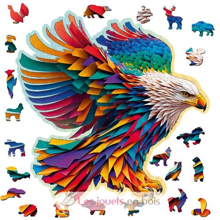 Puzzle en bois Aigle coloré 250 pcs WC-HE-0165-L Wooden City 1