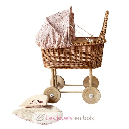 Landau en osier Coccinelle pour poupee Egmont Toys