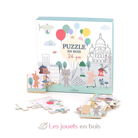 Puzzle en bois Escapade à Paris 24 pcs V7103 Vilac 3