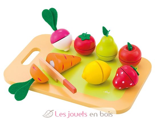 Jouet Dinette Planche Fruits Légumes à découper à scratch Sevi