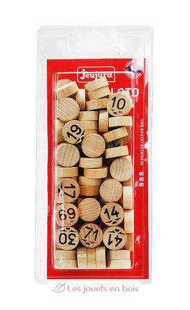 COFFRET JEU DE LOTO - 48 cartes de loto, pions numérotés en bois