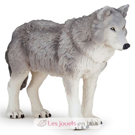 4 animaux de la foret en plastiques, figurine Loup Lynx Cerf Bison