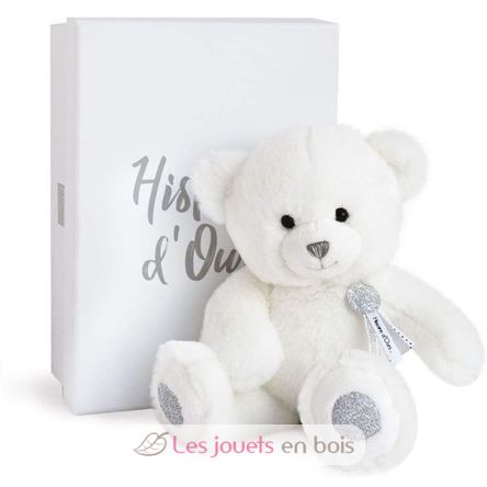 Peluche Ours Charms blanc 24 cm HO2805 Histoire d'Ours 1