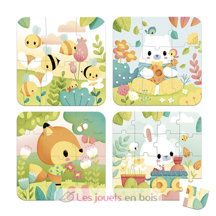 4 puzzles évolutifs Animaux Pure J02552 Janod 2