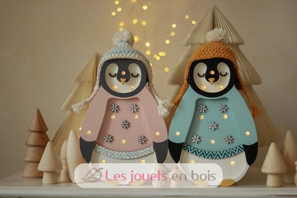 Lampe Veilleuse Pingouin rose LL067-335 Little Lights 3