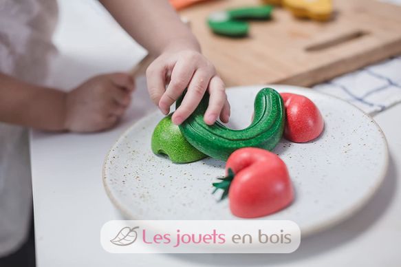 Dinette Set de Fruits & Légumes à découper - Jouets d'imitation en bois -  Vilac