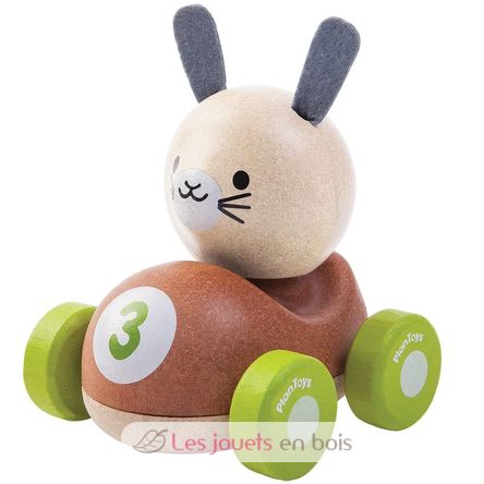 Voiture Bunny le lapin de course PT5680 Plan Toys 1