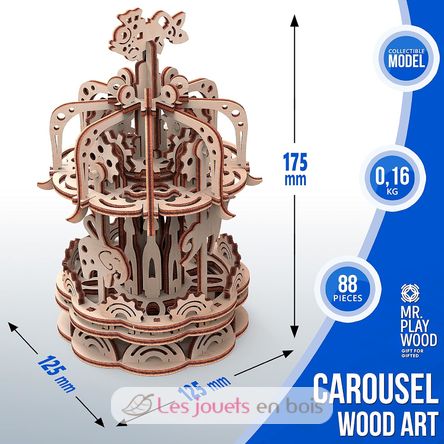 Puzzle 3D Carrousel S animé GI-PWCAS Mr Playwood 5