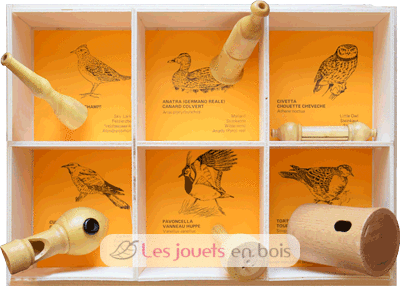 Coffret bois 6 appeaux - Oiseaux d'Europe I