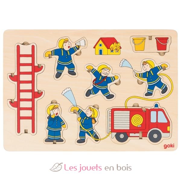 Pompiers, puzzle à encastrements - Matériel Montessori