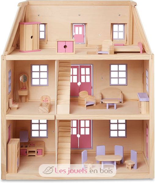 Set 19 meubles de maison de poupée en bois Gris clair