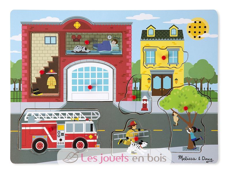 Puzzle 24 pièces au feu les pompiers - Janod 3 ans +